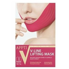 APPTI Патч - маска V-Line для поддержания овала лица / Красная / 1 шт.
