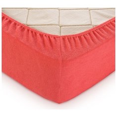 Махровая простыня на резинке (коралл) (120х200х30) Текс Дизайн