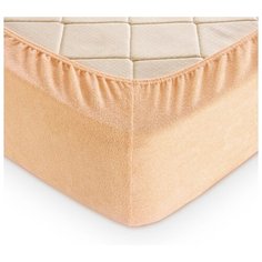 Махровая простыня на резинке (крем) (120х200х30) Текс Дизайн