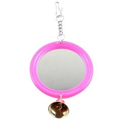 Игрушка для птиц АВ Зеркало с колокольчиком (Розовый) Adel Cat