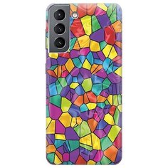 Ультратонкий силиконовый чехол-накладка для Samsung Galaxy S21 с принтом "Яркая мозаика" Gosso