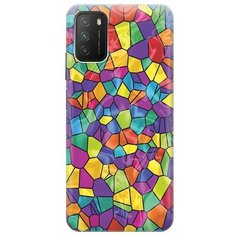 Ультратонкий силиконовый чехол-накладка для Xiaomi Redmi 9T / Poco M3 с принтом "Яркая мозаика" Gosso