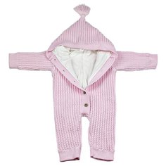Комбинезон для новорожденных АЙШАХ-KIDS с капюшоном , подкладкой Х/Б, розовый, размер 62 (24)
