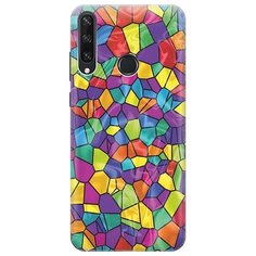 Ультратонкий силиконовый чехол-накладка для Huawei Y6p с принтом "Яркая мозаика" Gosso
