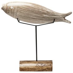 KARE Design Статуэтка Pesce, коллекция "Рыба" 60*66*16, Стекло, Манго, Сталь, Бежевый
