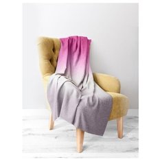 Плед LUCKY Градиент 200х220см 100%пэ, розовый/серо-фиолетовый