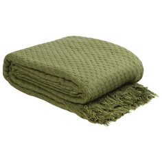 Покрывало вафельное оливкового цвета из коллекции Essential, 230х250 см Tkano