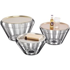 KARE Design Столик кофейный Wire, коллекция "Провода", количество предметов 3 52*31*52, Сталь, Белый