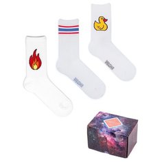 Спортивные носки Babushka, набор носков с принтом, 3 пары в коробке, размер 36-39, SPB3-3