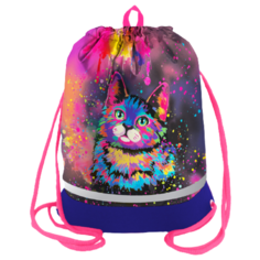Berlingo Мешок для обуви Neon Cat (MS09443) синий/розовый