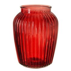 Ваза для цветов NinaGlass Луана, красная, высота 19,5 см