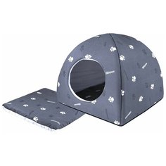 Домик для собак и кошек Дарэлл Юрта 48х48х47 см серый/светло-серый