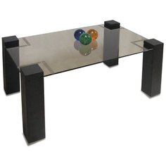 Столик журнальный Мебелик Приз 2Н, ДхШ: 100 х 60 см, венге/черное стекло