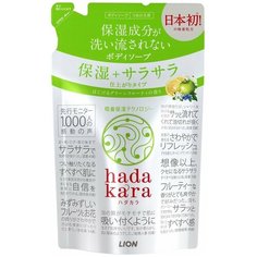 Мыло-пенка для тела Lion Hadakara с ароматом зеленых фруктов, 340 мл