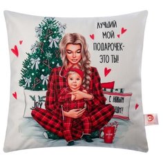 Чехол для подушки Этель Лучший подарочек (4778566), 40 х 40 см белый/красный