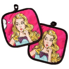 Прихватка Этель Красотка желтый/розовый