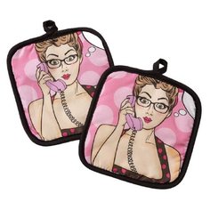 Прихватка Этель Горошек розовый