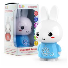 Интерактивная развивающая игрушка alilo Медовый зайка G6+, голубой