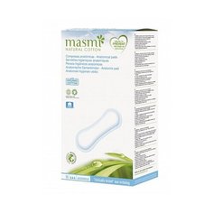 MASMI NATURAL COTTON. Классические анатомические гигиенические прокладки из органического хлопка 16 шт Masmi уп