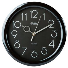 DT-0127 Часы настенные 28см 0, цвет: черный Delta