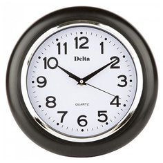 DT-0091 Часы настенные d29см 0, цвет: черный Delta