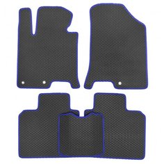 Комплект ковриков для салона ЕВА Toyota Nadia (правый руль) 1998 - 2003 с консолью (темно-синий кант)Vicecar