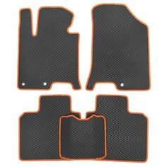 Комплект ковриков для салона ЕВА Toyota Nadia (правый руль) 1998 - 2003 с консолью (оранжевый кант)Vicecar