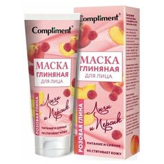 Маска для лица с розовой глиной, персиком и личи, 80мл Compliment
