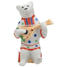Скульптура. Дулевский фарфоровый завод. Мишка с балалайкой. 14 см.
