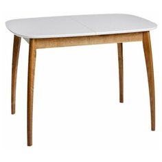 Стол обеденный прямоугольный раздвижной из массива дерева "Спайдер мини" (70 х 105/137,5 см), айс, Экомебель