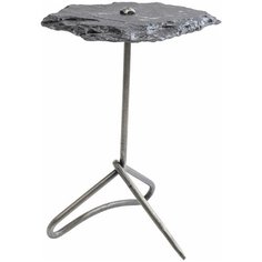 KARE Design Столик приставной Vulcano Handle, коллекция "Вулкан" 48*59*48, Песчаник, Сталь, Серый