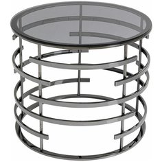 KARE Design Столик приставной Saturn, коллекция "Сатурн" 60*50*60, Стекло, Сталь, Черный