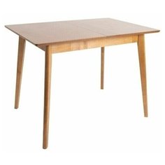 Стол обеденный прямоугольный раздвижной из массива дерева "Скандинавия мини" (70 х 105/137,5 см), орех, Экомебель