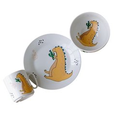 Набор посуды Бронтозавр (3 в 1: кружка+тарелка+пиала) Сотвори Чудо