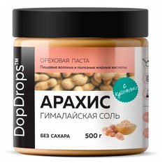 DopDrops Паста Арахисовая Кранч с Гималайской Солью, пластик, 500 г