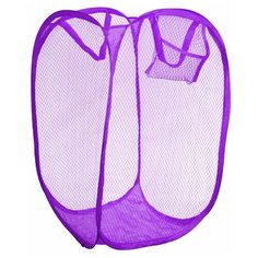 Фиолетовая корзина для игрушек раскладная сетчатая с ручками, полиэстер, 35*58*35см Простые решения