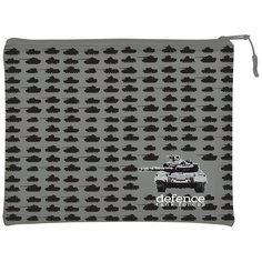 Папка на молнии, "DEFENCE.TANK FORCES", СИЛИКОН, Ф.А5+. 26 х 20 СМ Bruno Visconti