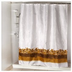 Штора для ванной Aquarius Цветы на воде 180х200 коричневый