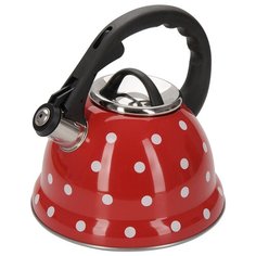 REGENT inox Чайник со свистком Linea Promo 94-1507 2.8 л, красный/черный
