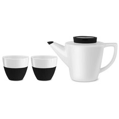 Чайный сервиз VIVA Scandinavia Infusion, 2 персоны, 3 предм., белый/черный