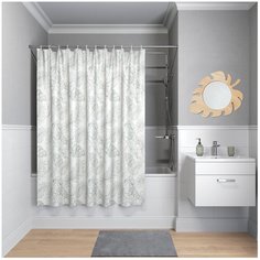 Штора для ванной IDDIS B48P218i11 180х200 белый/зеленый