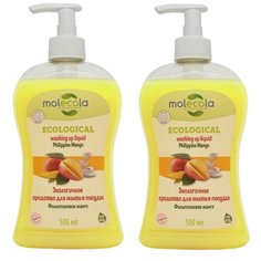 Molecola Набор средств для мытья посуды Филиппинское манго, 2 шт. по 500 мл