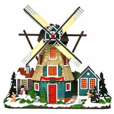 Фигурка LEMAX Ветряная мельница с флигелем 29 х 30 х 8 см голубой/бежевый/зеленый