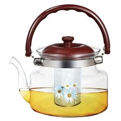 Webber Заварочный чайник Ромашки BE-5586/4 1.2 л, прозрачный с рисунком