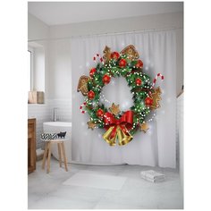 Штора для ванной JoyArty Колокольчики на венке 180х200 (sc-21508)