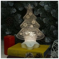 Фигурка Luazon Lighting Елка с шарами 25 см теплый белый