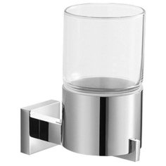 Стакан для зубных щеток IDDIS Corot L203, хром/прозрачный