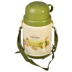 Классический термос Huangyan Wanfeng Plastic Factory Зайчата 829146, 0.4 л зеленый/бежевый