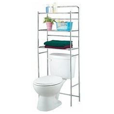 Этажерка напольная Unistor CODY 3-х ярусная для туалета с дополнительной фиксацией к стене серебристый