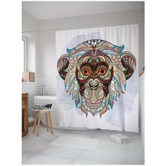 Штора для ванной JoyArty Обезьяна-тотем 180х200 (sc-17693)